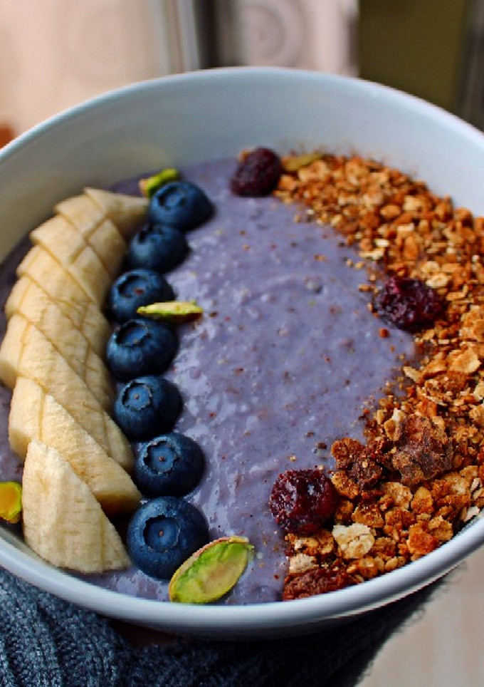 Una foto de Porridge de arándanos