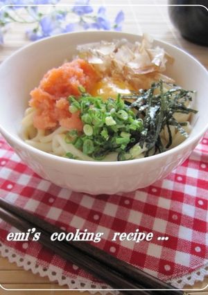 A picture of Solo Lunch: Mentaiko Butter Udon with Egg.
