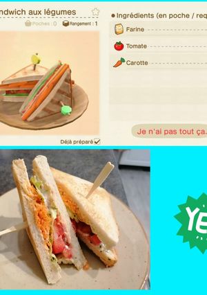 Une photo de Sandwich aux légumes de Animal Crossing