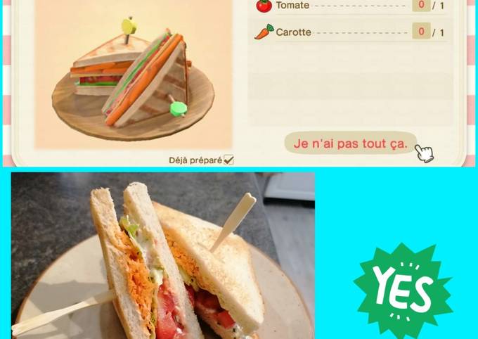 Recette de Ultime Sandwich aux légumes de Animal Crossing