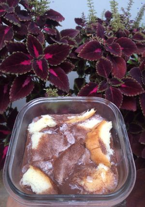 Foto resep Roti siram puding coklat🍞🍫