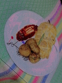 Una foto de Chile relleno hojaldrado