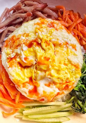 Foto resep Bibimbap 비빔밥 versi lokal