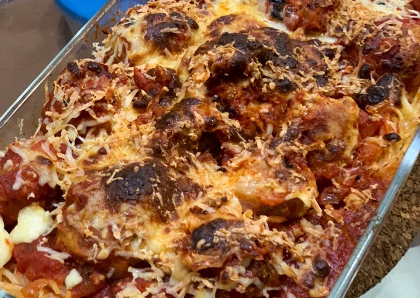 Baked Cheese Spaghetti Meatballs