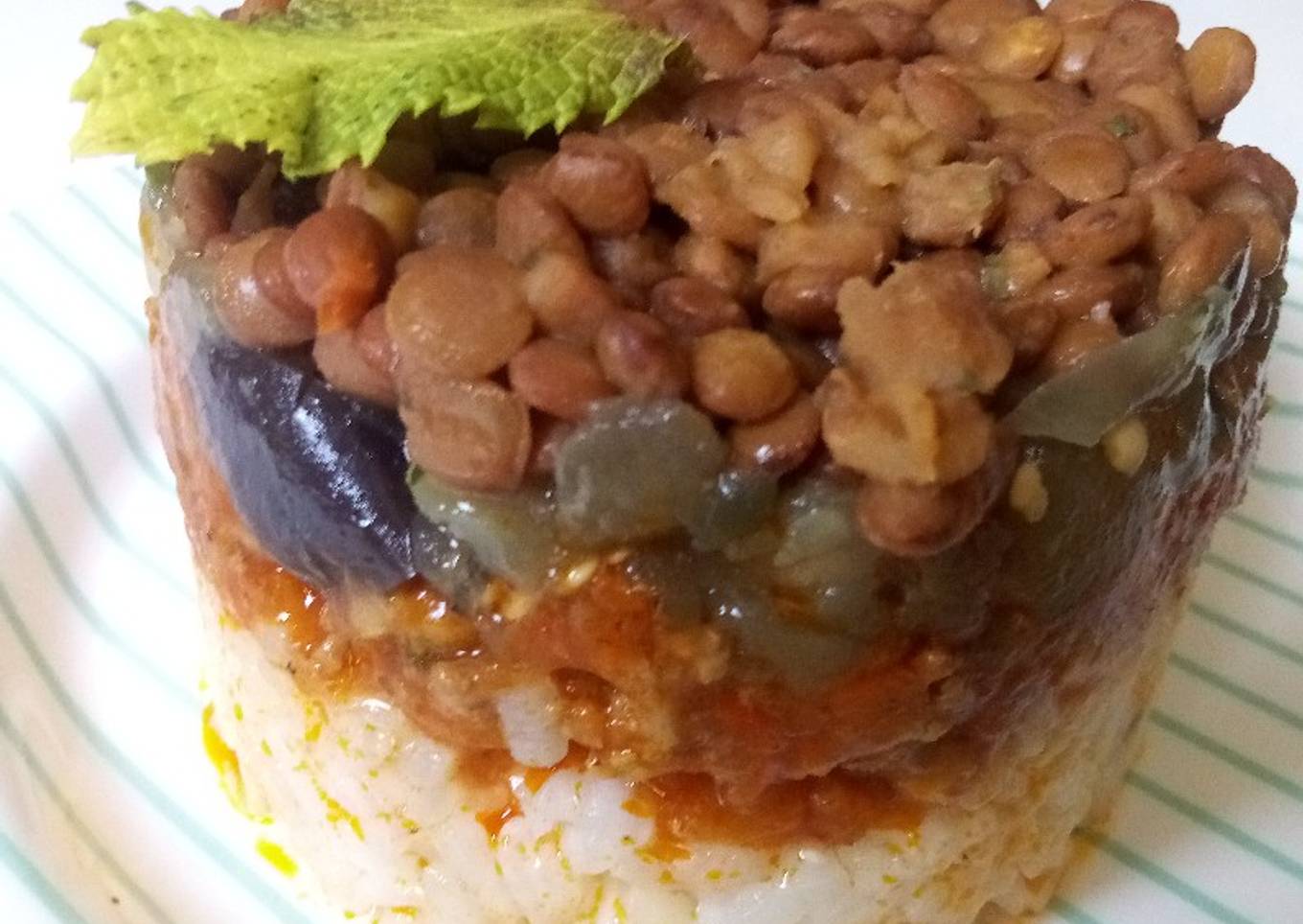 Timbal de pisto por capas