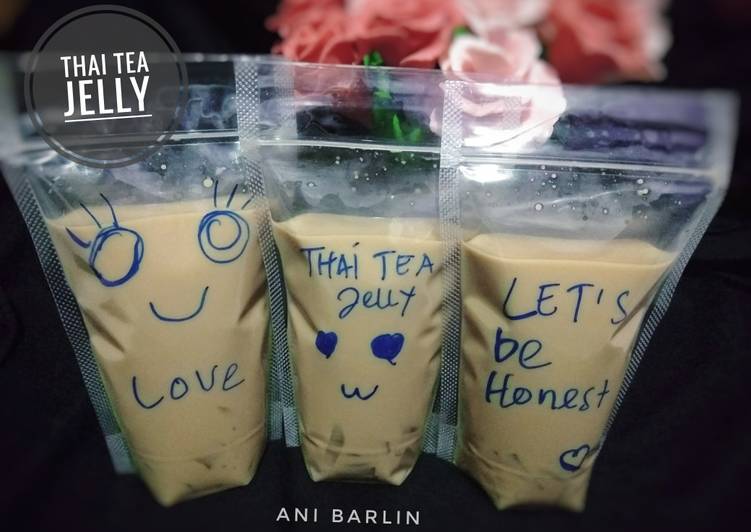 Cara Gampang Menyiapkan Thai tea jelly, Bikin Ngiler