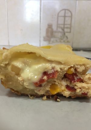 Una foto de Tarta de pollo y 4 quesos