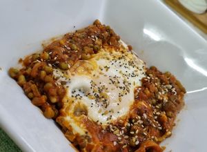 Una foto de Colchón de porotos mung