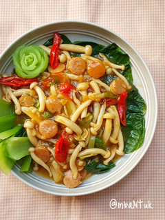Foto resep Pakcoy Siram Jamur Shimeji Saus Tiram
