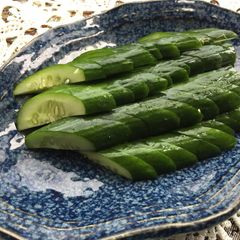 A picture of Japanese Salty Cucumber (Tsukemono).