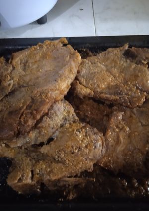 Una foto de Chuletón de cerdo al horno