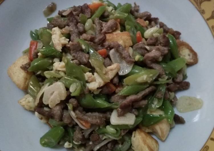 Resep Oseng Buncis Daging + Tofu Lezat