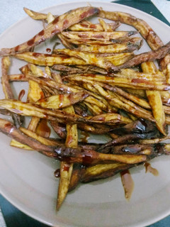 Una foto de Berenjenas fritas con miel de caña