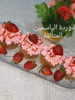 صورة لوصفة كاب كيك بذوق الفرولة