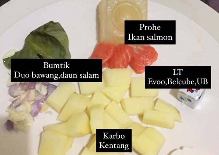 Mpasi 6M+ Salmon tofu kentang