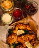 Nuggets de frango com cereais de trigo