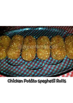 A picture of Chicken Potato speghetii Rolls.