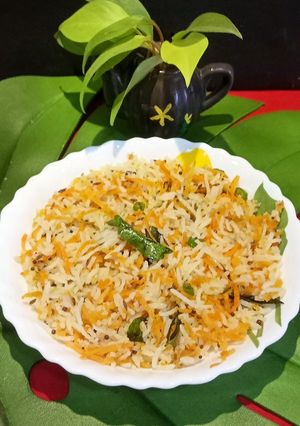 A picture of Carrot Rice Pulao.