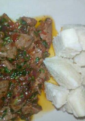 A picture of Liver/ugali.