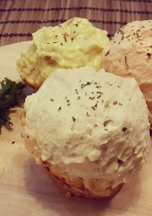 A picture of Three Flavor savory cupcake.