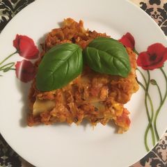 A picture of Vegetarian lasagne (vegetariánske lasagne).