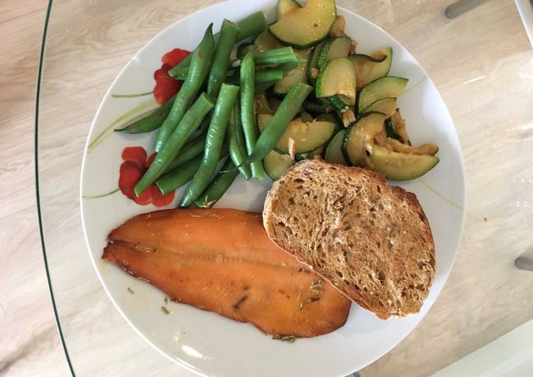 Recipe of Homemade Smoked Trout with a Butter Garlic Rosemary Marinade