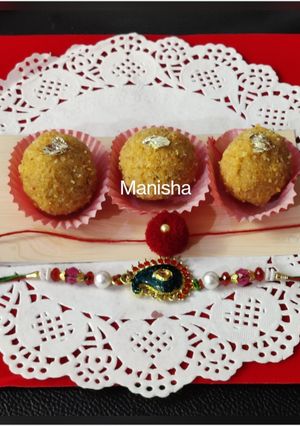 A picture of Orange Coconut Laddu.