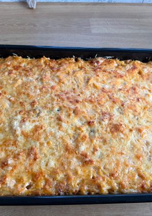 Gombás-bolognai rakott tészta 🍄🟫🍅 recept fotója