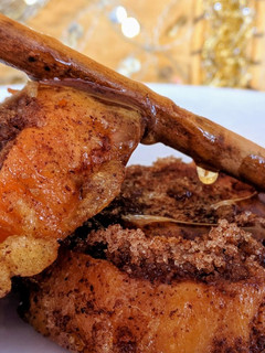 Una foto de Torrijas de batata, canela y naranja