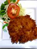 ไก่ชุปเกล็ดขนมปังทอด