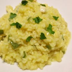 A picture of Risotto di spada e zafferano swordfish and saffron risotto.