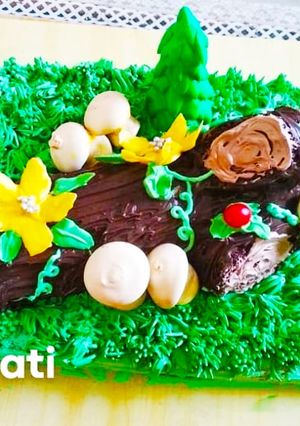 A picture of Christmas Yule Log Cake / Buche De Noel.