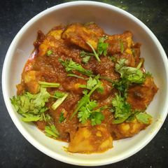 A picture of Andhra Spicy Chicken Gravy: A Fiery Delight for Rice, Chapati, and Dosa.
