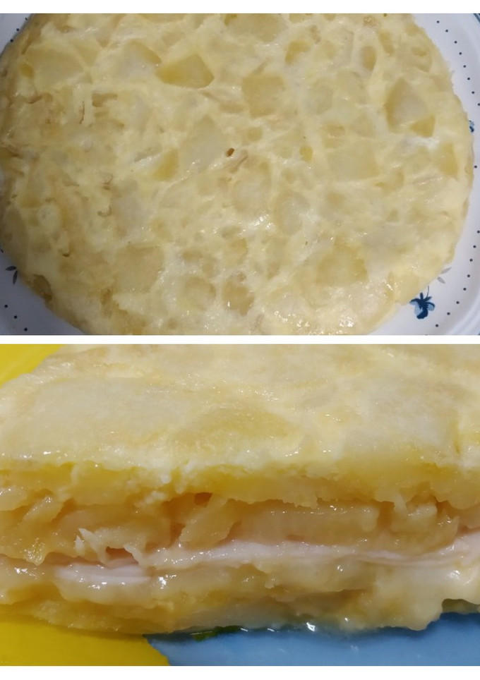 Una foto de Tortilla con pavo y queso