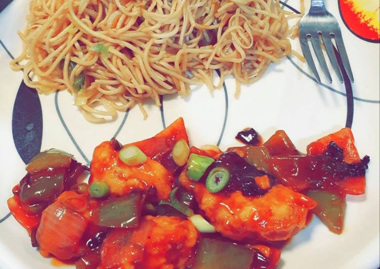 Chilli Chicken and Noodles🌶🍖🍜