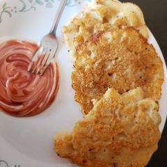 A picture of Pancakes with pasta.