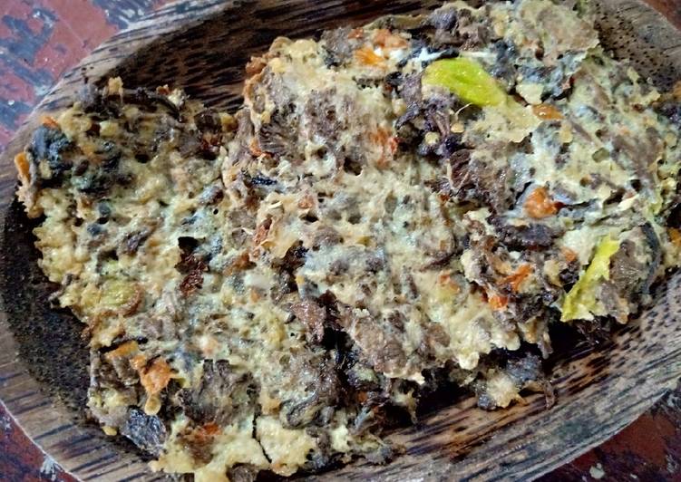 Langkah meracik Dadar Jamur Grigit Anti Gagal