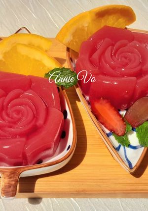 Hình của món Rau câu dưa hấu.