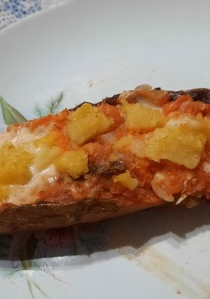 Una foto de Boniato relleno