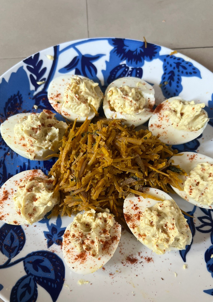 A picture of Deviled eggs.