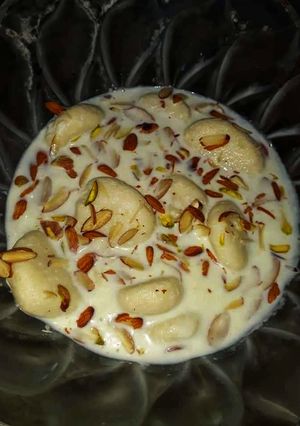 A picture of Badami Ras Malai.