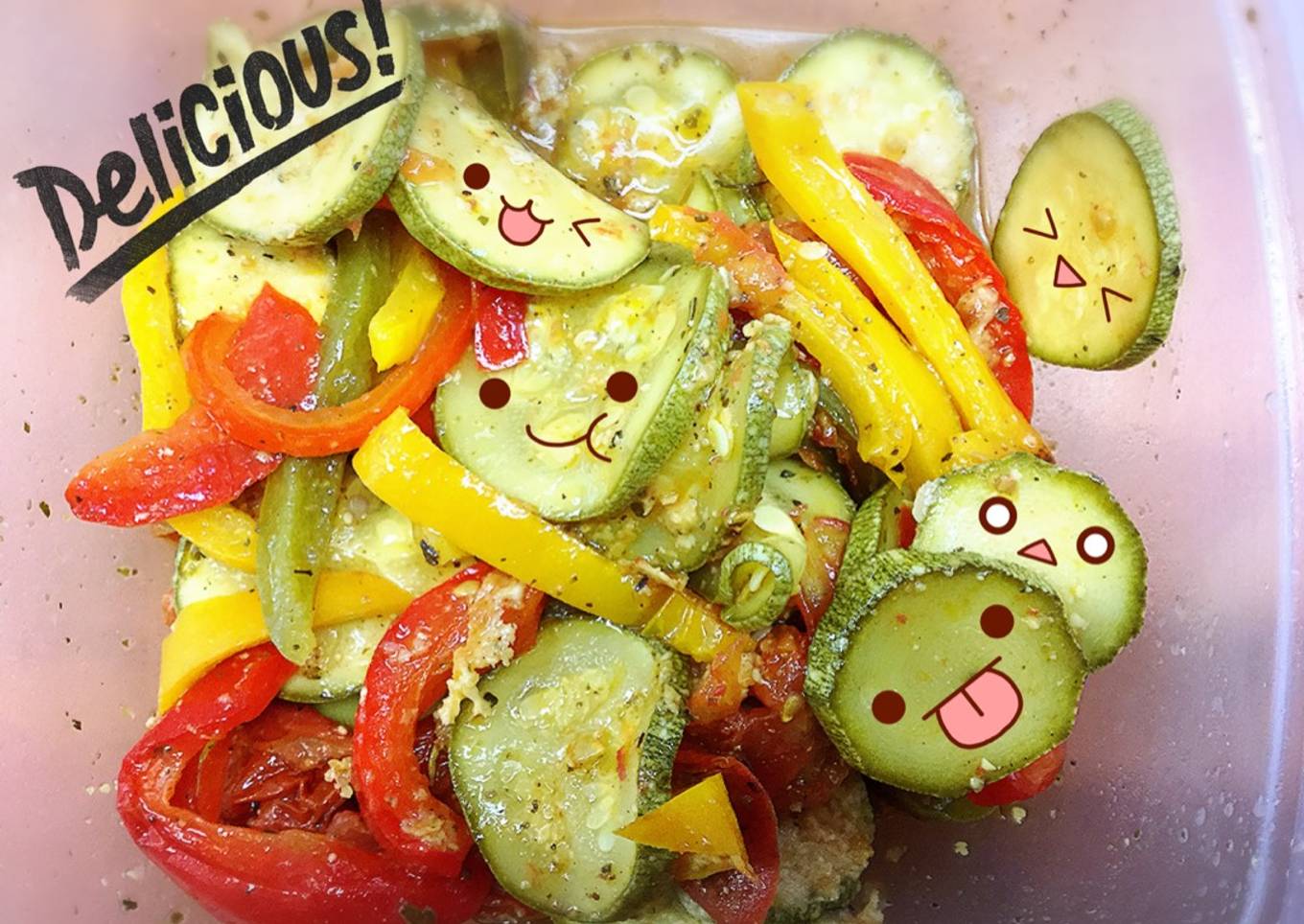 Verduras horneadas a la vinagreta con parmesano なな紫(^ω^)。