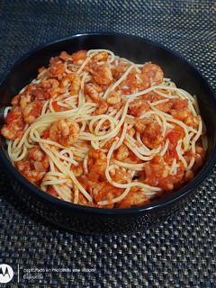 Una foto de Spaghetti con camarones