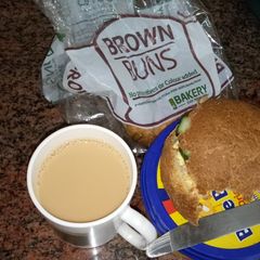 Milk tea, and brown buns #favorite Easterdish A picture of Milk tea, and brown buns #favorite Easterdish.