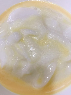 A picture of White pap and milk.