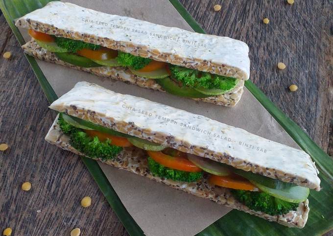 Chia Seed Tempeh - Salad Sandwich