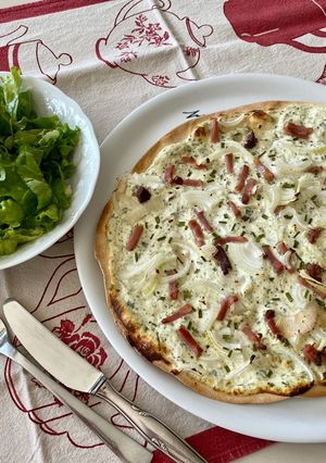 Une photo de Tarte flambée alsacienne, version healthy 😀