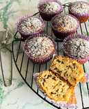 Muffins de pepitas de chocolate e iogurte