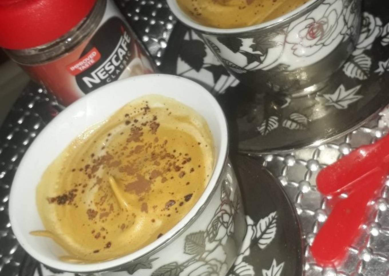 Frothy creamy coffee