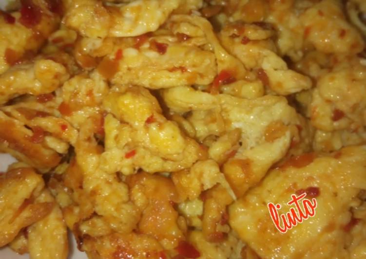 makanan Scramble egg with sambel yang Enak Banget